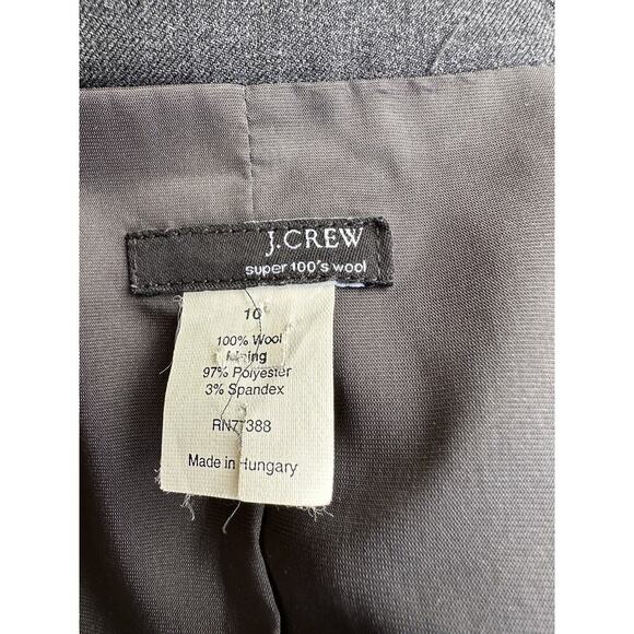 J. Crew Vintage Wool Blazer lined hidden buttons Gray 10 schoolboy  preppy - Picture 8 of 9